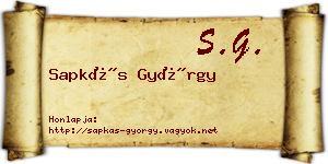 Sapkás György névjegykártya