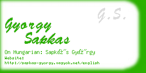 gyorgy sapkas business card